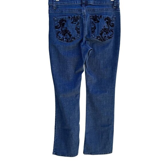 Lee Slender Secret Womens Low Waist Bootcut Black Velvet Pocket Medium Wash Jean - Picture 7 of 8